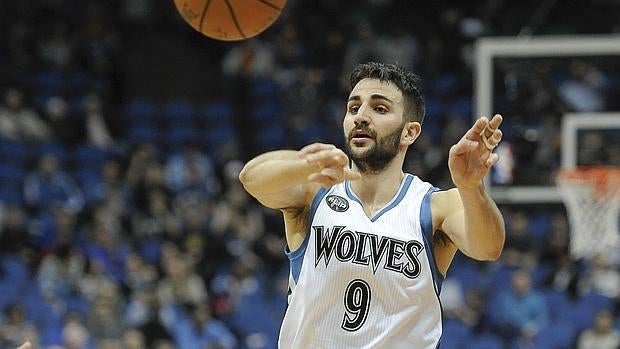 Ricky Rubio, en el partido ante los Celtics