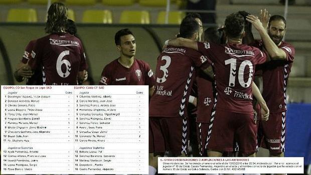 El San Roque impugna el partido ante el Cádiz por alineación indebida de Calvo