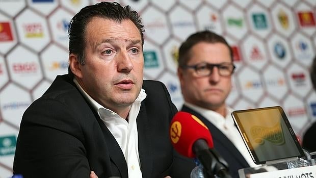 Marc Wilmots, seleccionador belga, en una rueda de prensa