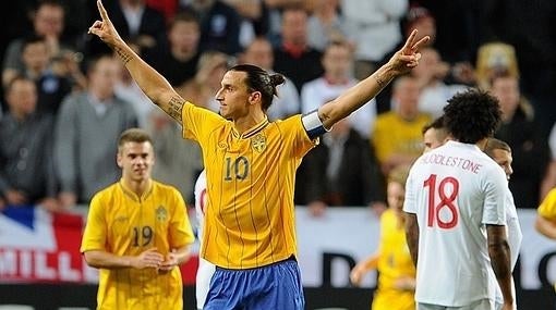 Ibrahimovic, el día de su exhibición ante Inglaterra