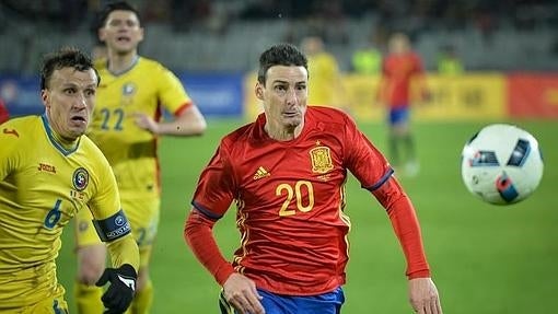 Aduriz, en el partido ante Rumanía