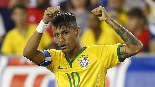 Neymar, en un partido con Brasil