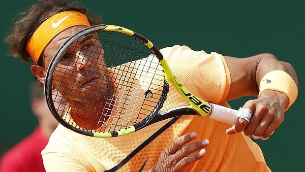 Rafael Nadal, en el entrenamiento del martes en Barcelona