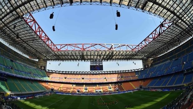 Imagen de San Siro, donde se va a llevar a cabo la ceremonia inicial de la final de la Champions