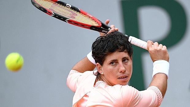 Carla Suárez, durante su encuentro ante Putintseva