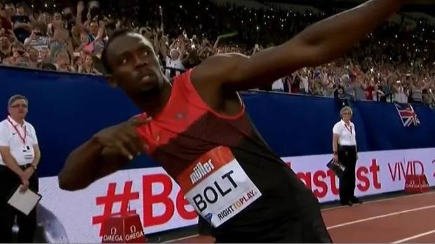 Hortelano se doctora frente a Usain Bolt