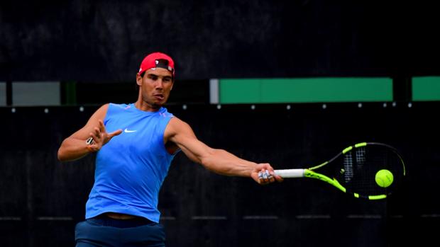 Rafa Nadal, durante un entrenamiento en el Centro Olímpico de Tenis de Río 2016