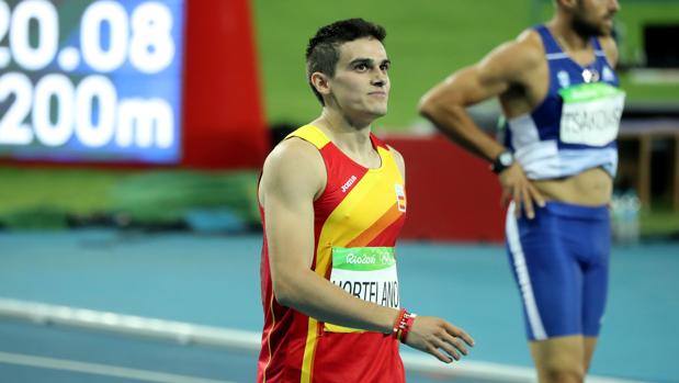 Bruno Hortelano tras competir en los 200 metros lisos masculino