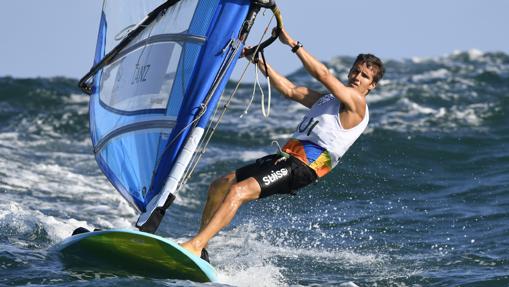 Mateo Sanz Lanz, en la regata de Vela RS:X en Río