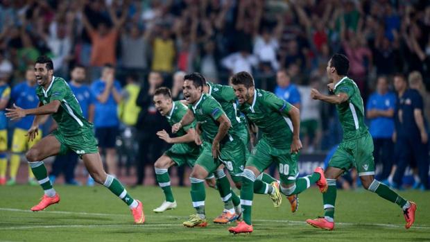 El Ludogorets, durante un partido de la previa de la Champions 2014-2015