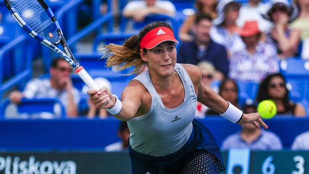 Muguruza, durante un ecncuentro ante Pliskova