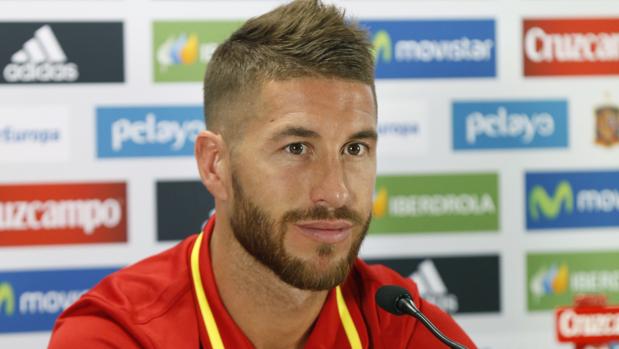 Sergio Ramos, durante la rueda de prensa