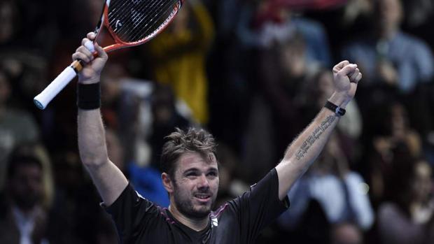 Wawrinka celebra una victoria en el pasado Torneo de Maestros, en el que alcanzó las semifinales