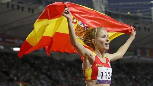 Elena Congost, en el podio en Copacabana