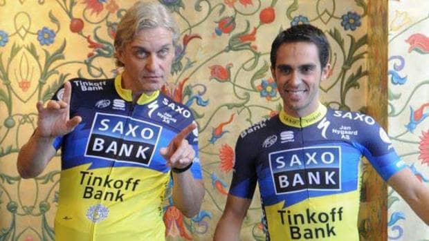 Tinkov y Contador, en una imagen de 2013