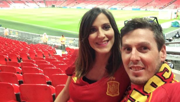 Dos hinchas españoles en Wembley