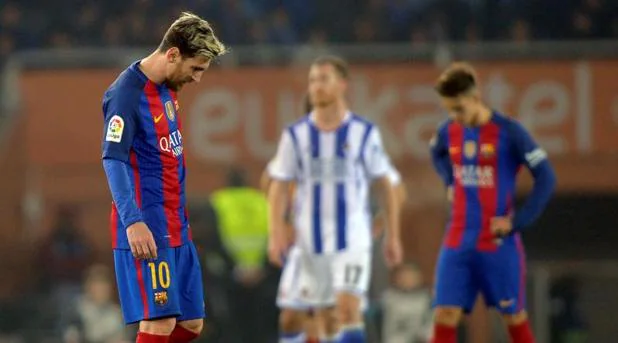 Leo Messi, en el partido contra la Real Sociedad