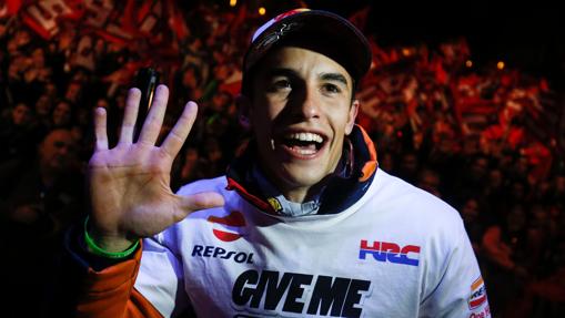 Márquez, durante la celebración de su último mundial