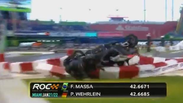 Accidente entre Wehrlein y Massa en una carrera de exhibición