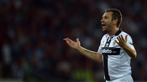 Antonio Cassano, en un partido con el Parma en 2014