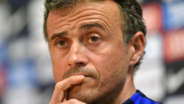 Luis Enrique durante una rueda de prensa del Barcelona