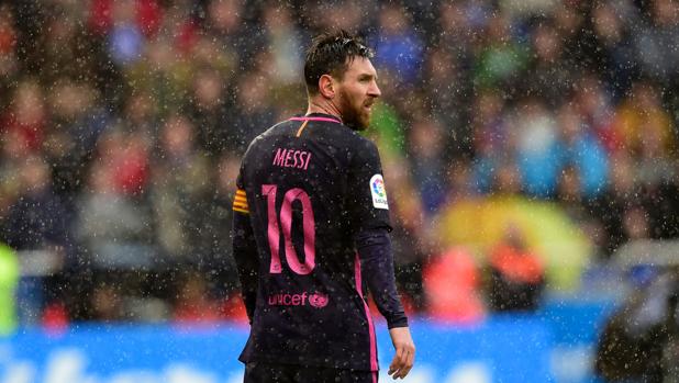 Leo Messi durante el partido que el Barcelona perdióen Riazor ante el Deportivo