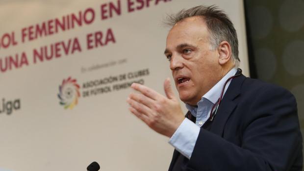 Javier Tebas, durante un evento organizado por La Liga