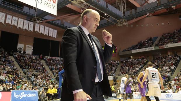 Pablo Laso, durante el partido ante el Obradoiro