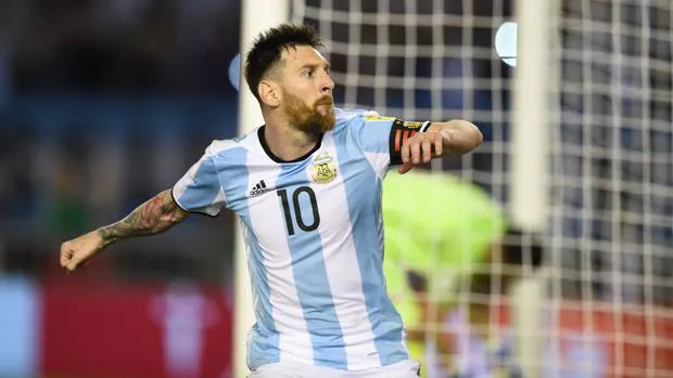 Messi celebra su gol ante Chile el pasado viernes