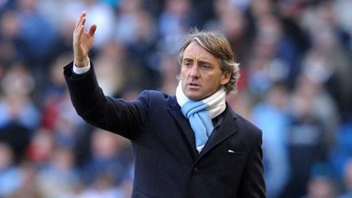 Mancini cuando dirigía al Manchester City