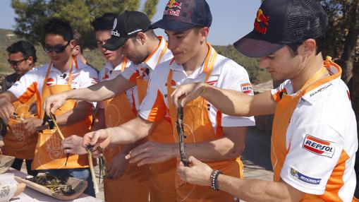 Márquez y Pedrosa, de «calçots»