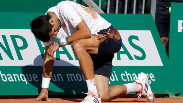 Djokovic se lamenta de un punto perdido en el partido ante Goffin