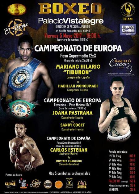 Cartel de la velada de esta noche en el Palacio de Vistalegre