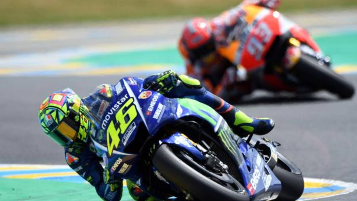 El piloto italiano Valentino Rossi, durante la competición de Moto GP