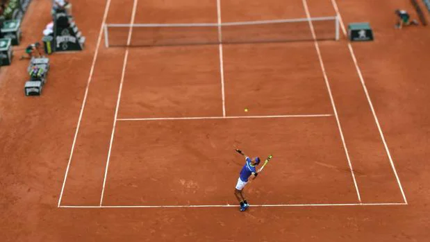Rafa Nadal, ayer durante su estreno en Roland Garros contra Paire
