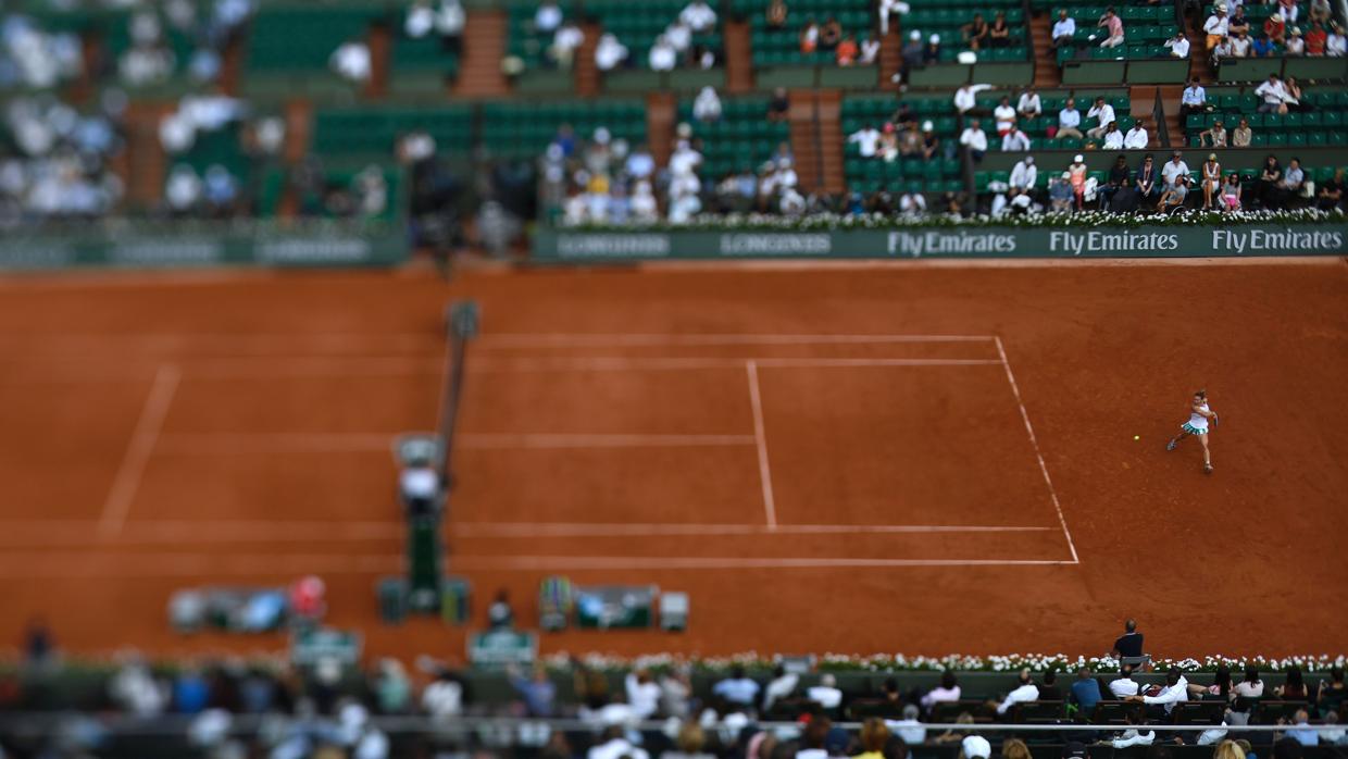 Simona Halep, durante su partido de semifinal