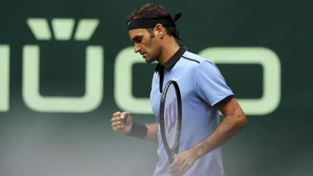 Roger Federer, durante un partido en el torneo de Halle