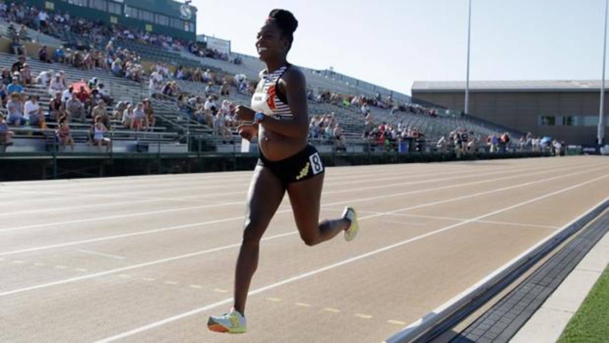 Alysia Montaño, durante su participación en los 800 metros lisos