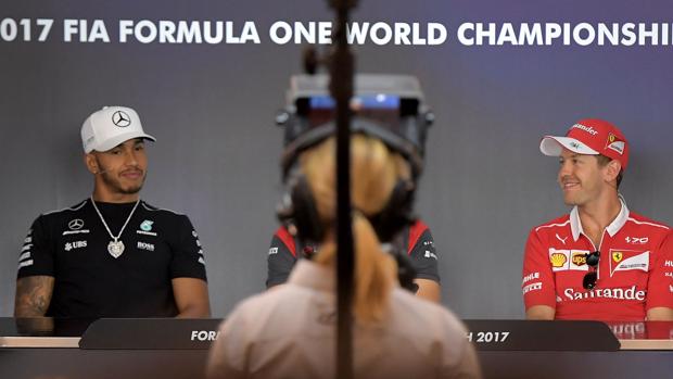 Hamilton y Vettel, en la rueda de prensa del GP de Austria