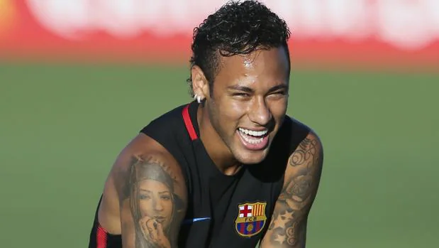 Neymar durante el entrenamiento con el Barcelona en Estados Unidos