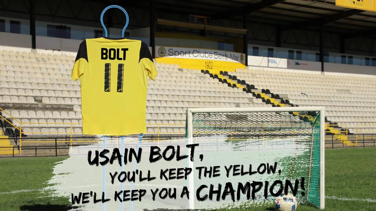 Camiseta con el dorsal de Bolt en el estadio del equipo portugués