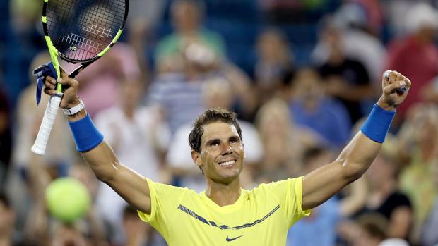 Rafa Nadal celebra la victoria en su partido contra Gasquet