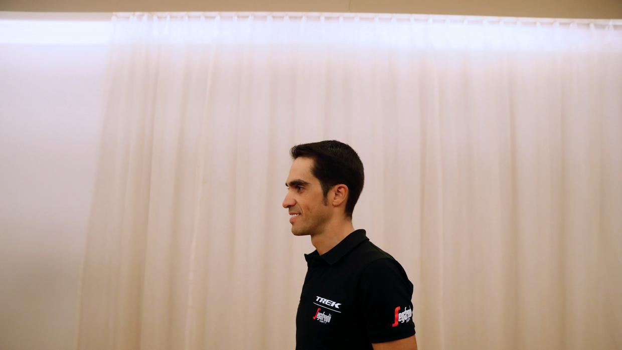 Alberto Contador, durante la rueda de prensa previa al inicio de la Vuelta a España