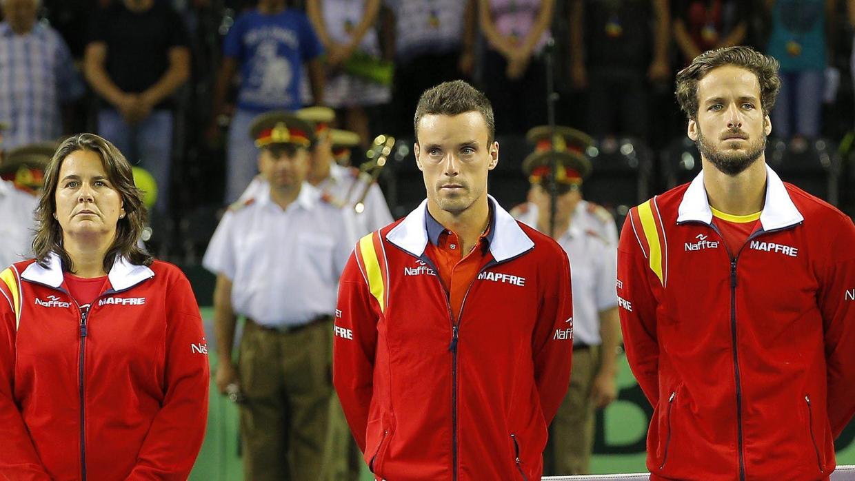 Durante una eliminatoria ante Rumanía de Copa Davis