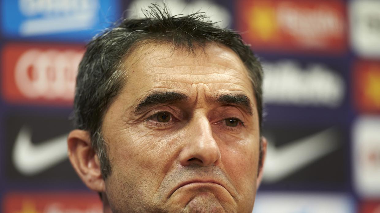 Ernesto Valverde durante la rueda de prensa ofrecida este sábado