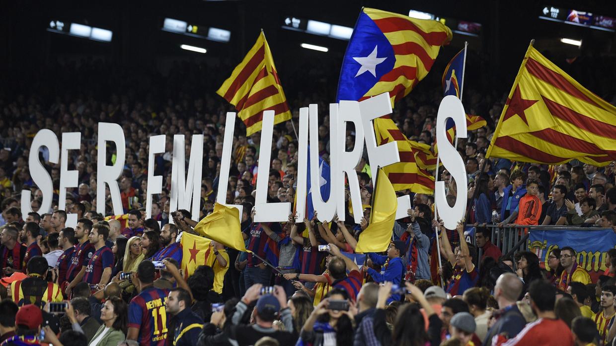 Una de las gradas del Camp Nou durante un partido