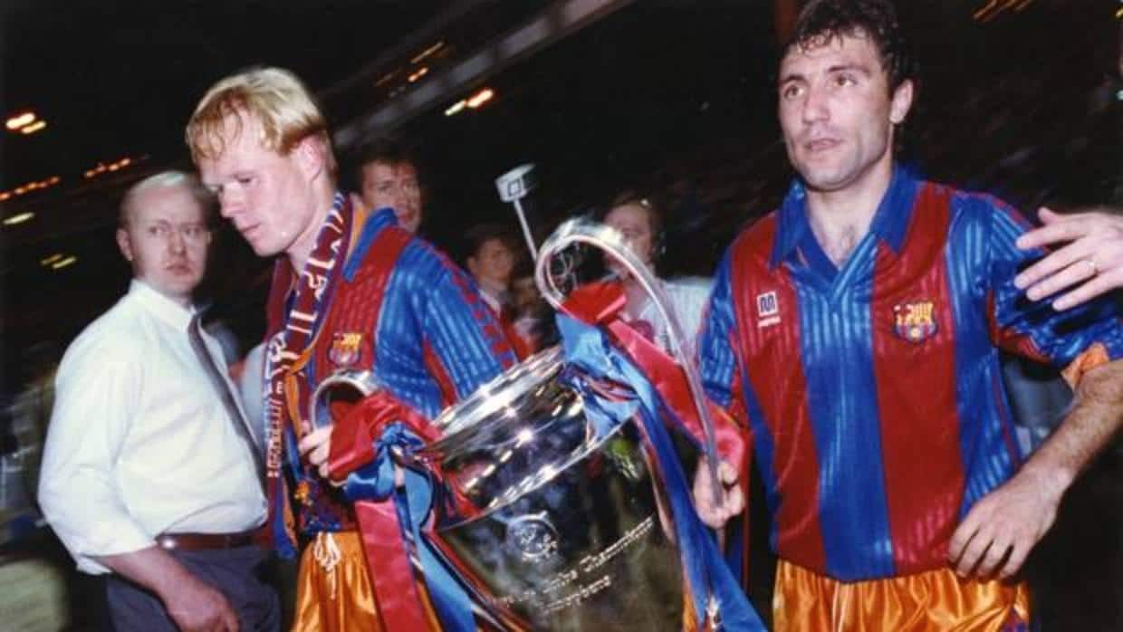 Stoichkov y Koeman tras ganar la Copa de Europa en 1992