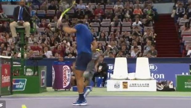 El enfado de Nadal tras ceder un juego