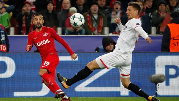 El Sevilla se queda frío en Moscú y cae goleado por el Spartak