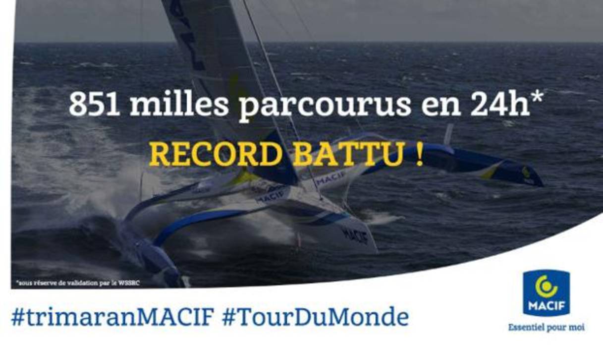 Récord de François Gabart: 851 millas en 24 horas con el «Macif»